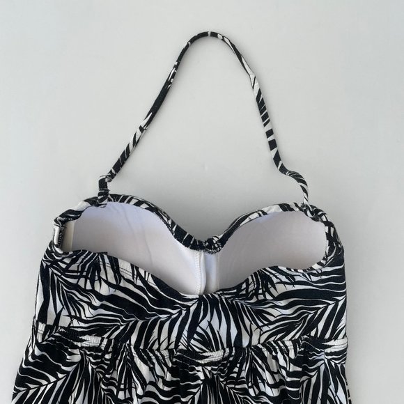 Kenneth Cole Black and White Palm Print Halter Maxi Dress Coverup size Small S - Picture 6 of 8
